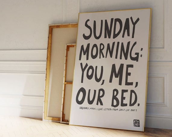 Sunday Morning Bedroom Typography Wall Art Print