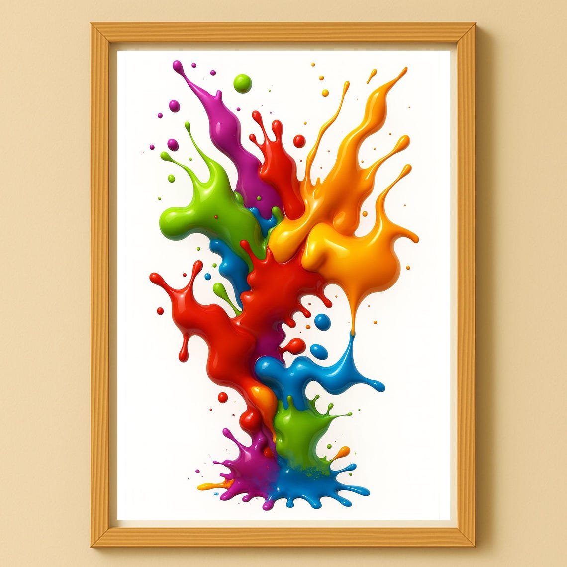 Colorful Paint Splash Abstract Rainbow Explosion Modern Wall Print