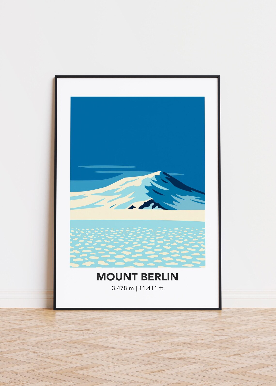 Mount Berlin Mountain Illustration Poster Print