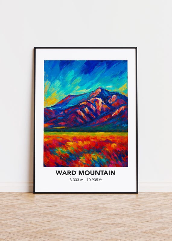 Ward Mountain Art Print Modern Oil Painting Style Poster