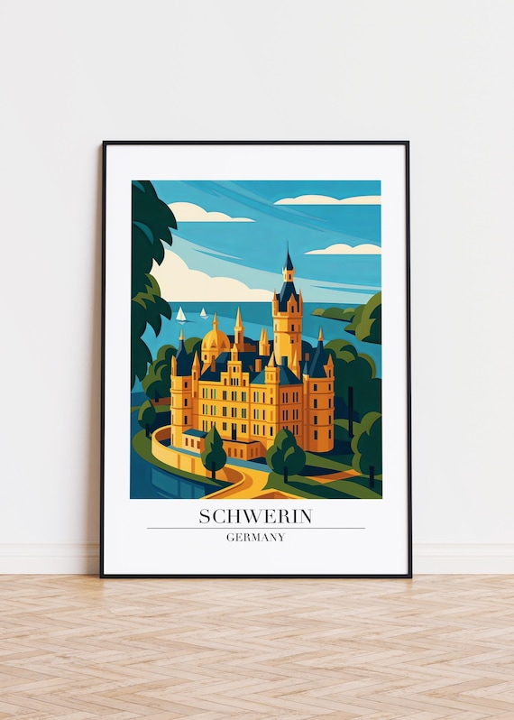Schwerin Germany Poster City Illustration Art Print