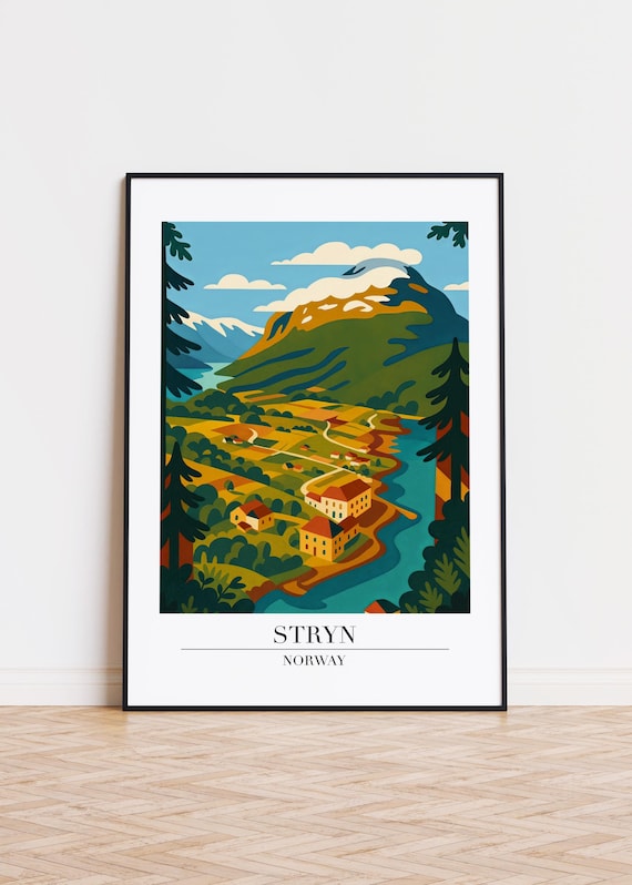 Stryn Norway Poster Modern Illustration Art Print