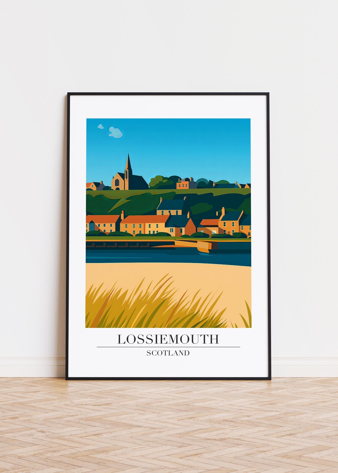 Lossiemouth Scotland Modern City Art Print