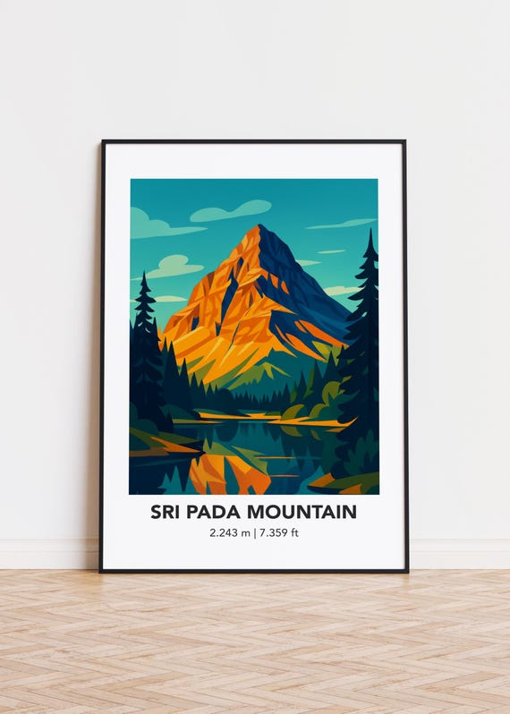 Sri Pada Mountain Print Modern Minimalist Art Poster