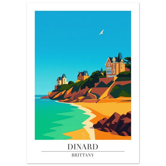 Dinard France Poster Modern Travel Illustration