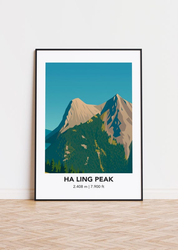 Ha Ling Peak Mountain Art Print Modern Minimalist Poster