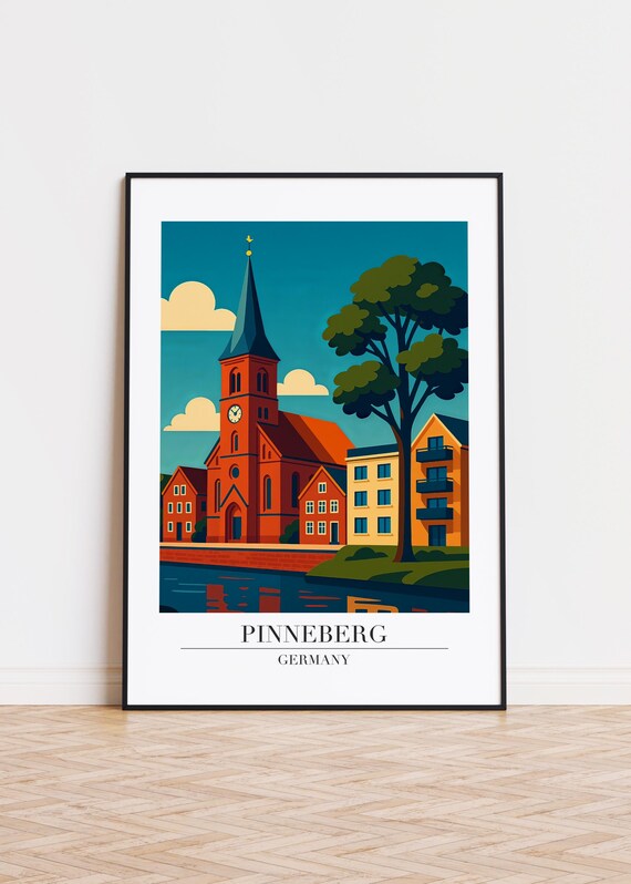 Pinneberg Germany Poster City Illustration Art Print