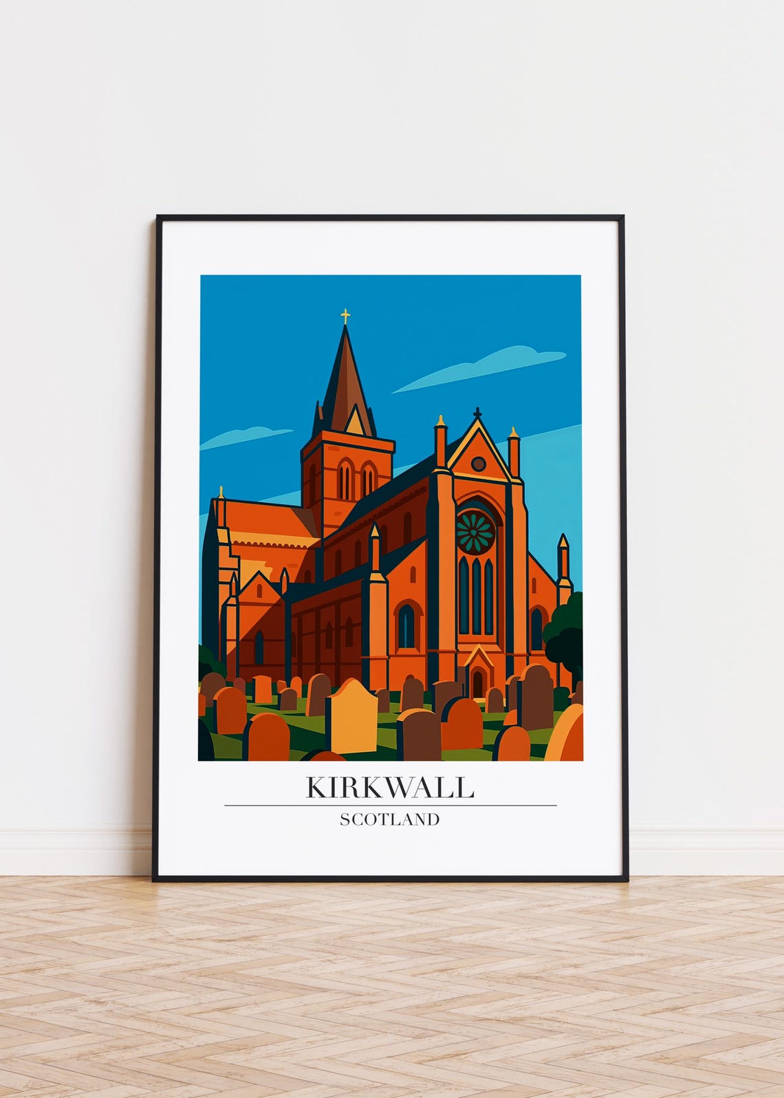 Kirkwall Scotland Poster Skyline Art Print