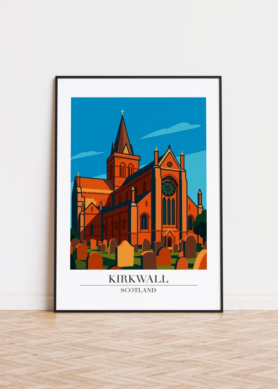 Kirkwall Scotland Poster Skyline Art Print