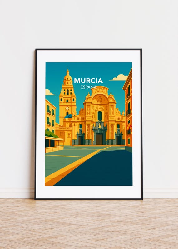 Murcia Spain Poster Modern City Art Print