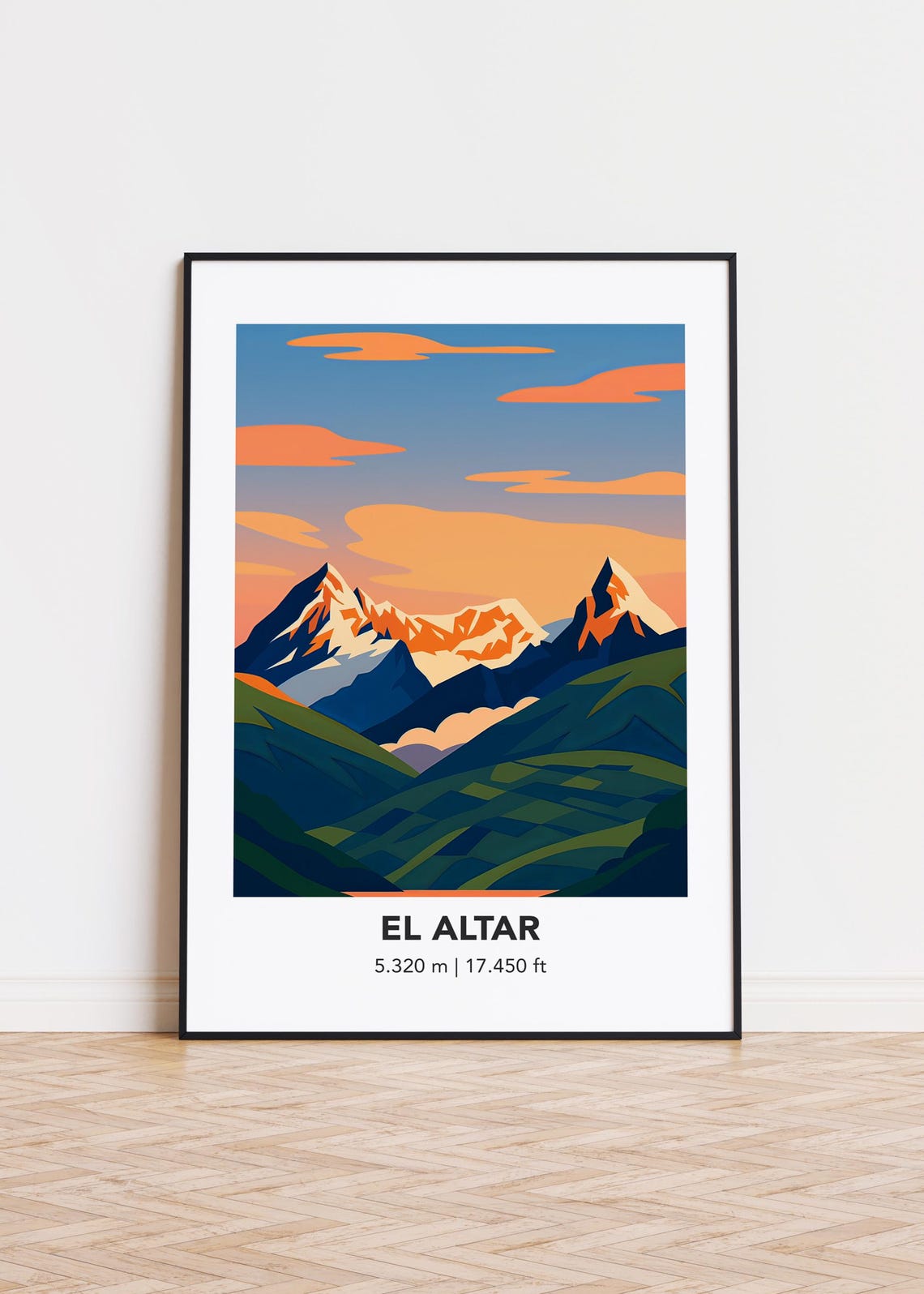 El Altar Elevation Sunset Mountain Peaks Landscape Art Poster