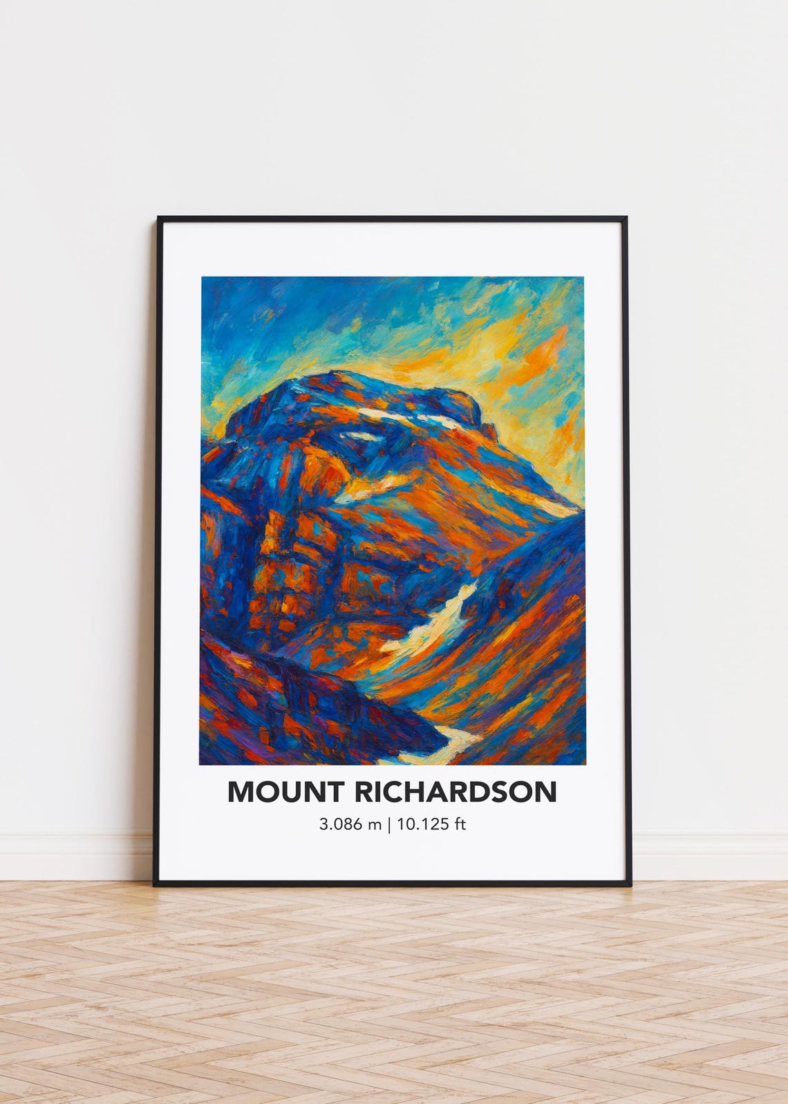 Mount Richardson Impressionist Sunset Mountain Peak Art Print