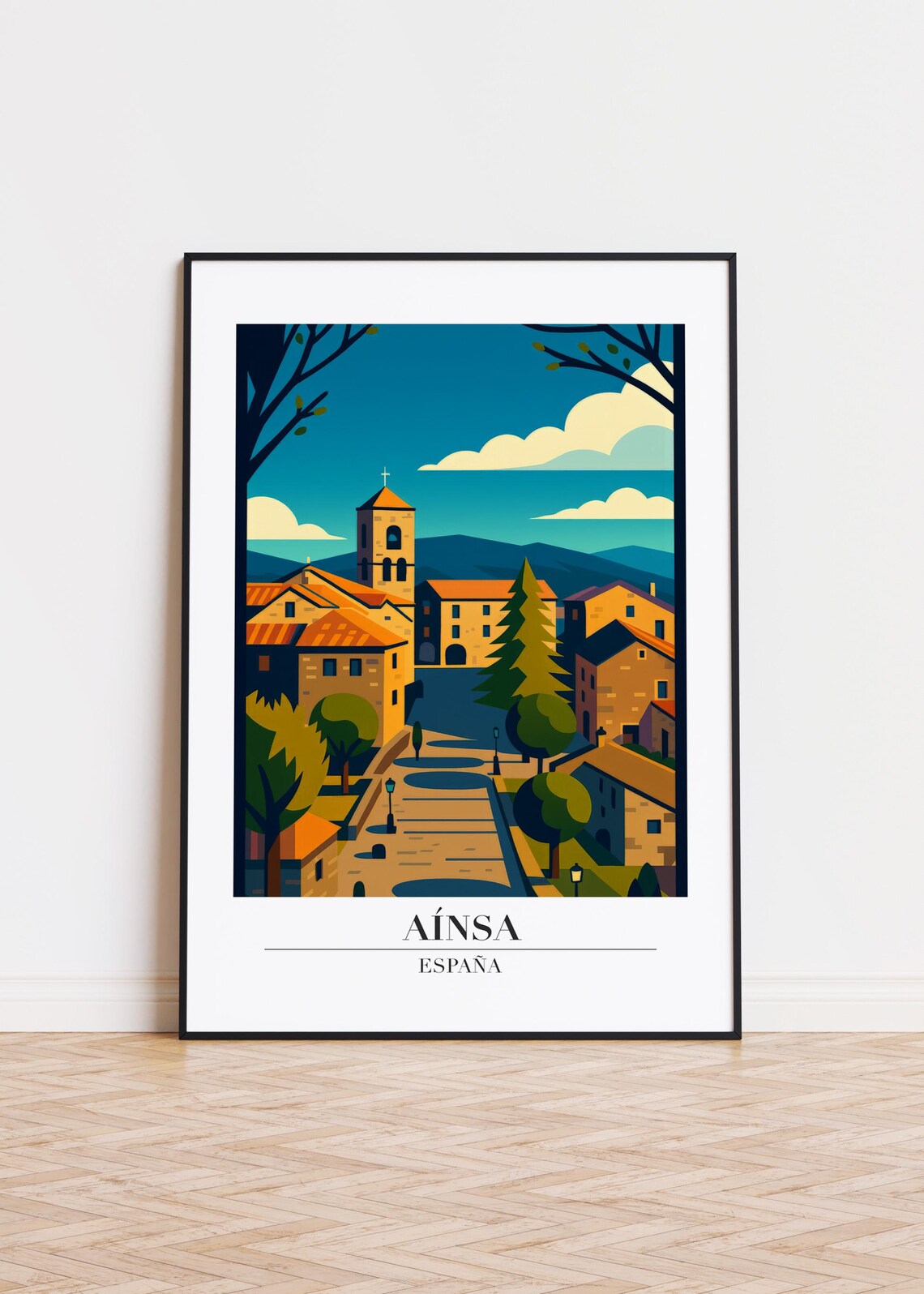 Ansa Spain Skyline Poster, Travel Poster
