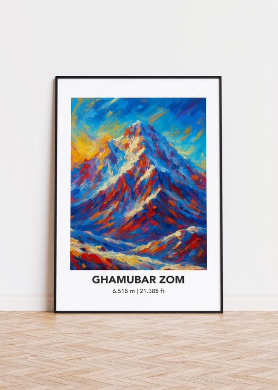 Ghamubar Zom Poster Mountain Print Modern Oil Painting Style Art