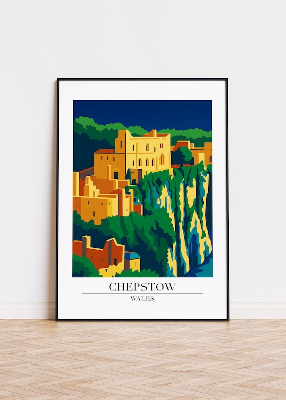 Chepstow Wales Poster Modern Illustration Art Print