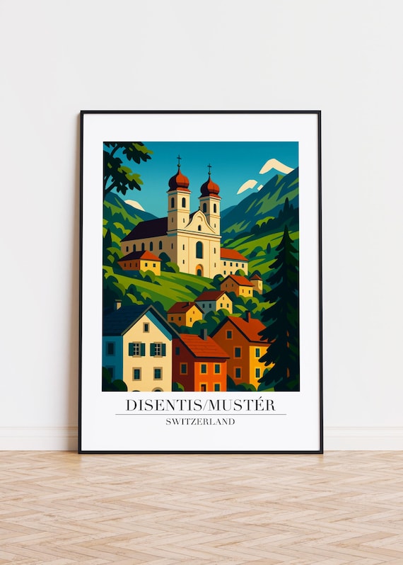 Disentismustr Switzerland Poster, Modern City Illustration