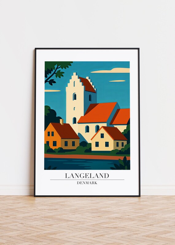 Langeland Denmark Poster Minimalist Travel Art Print