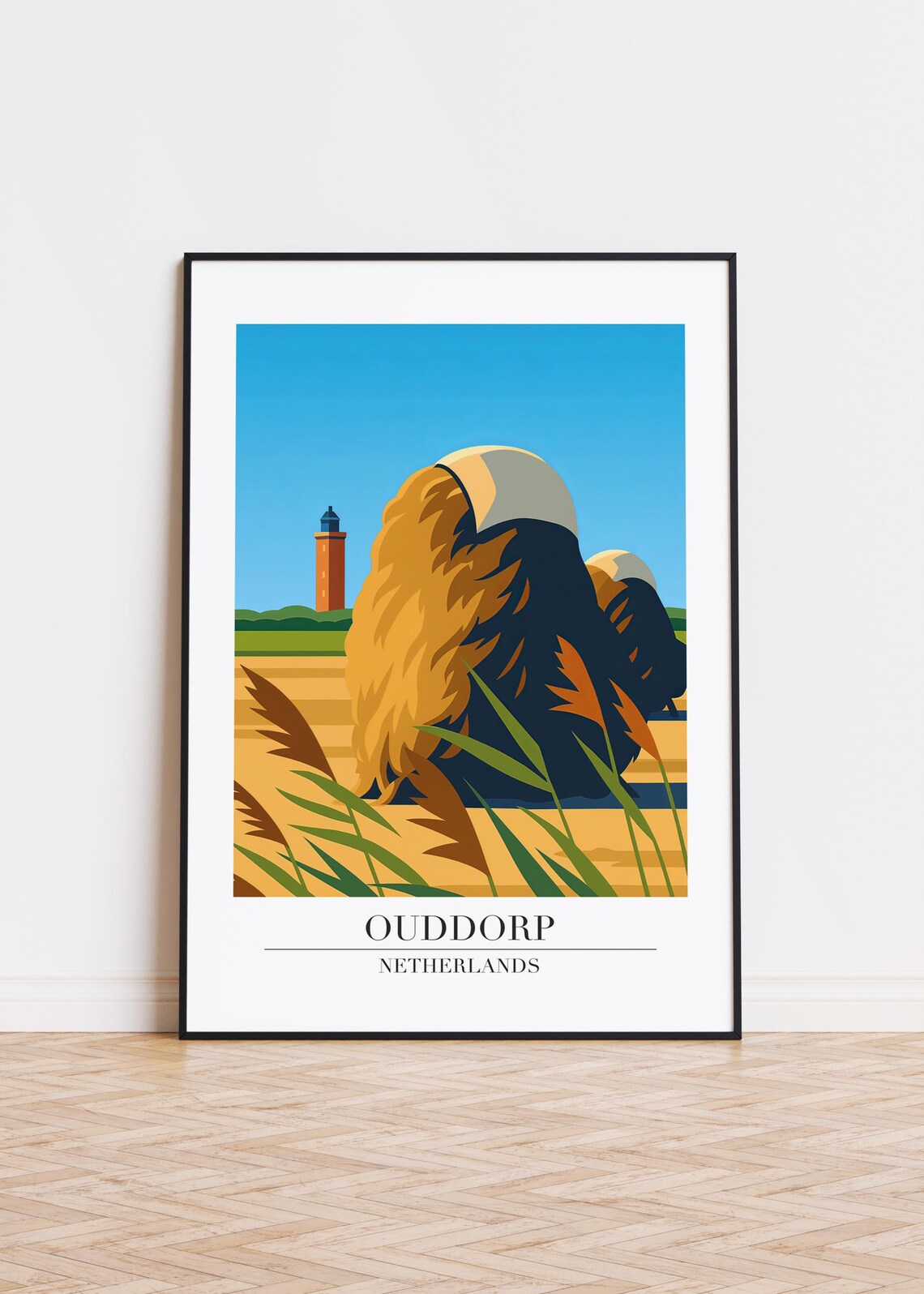 Ouddorp Netherlands Modern Travel Poster