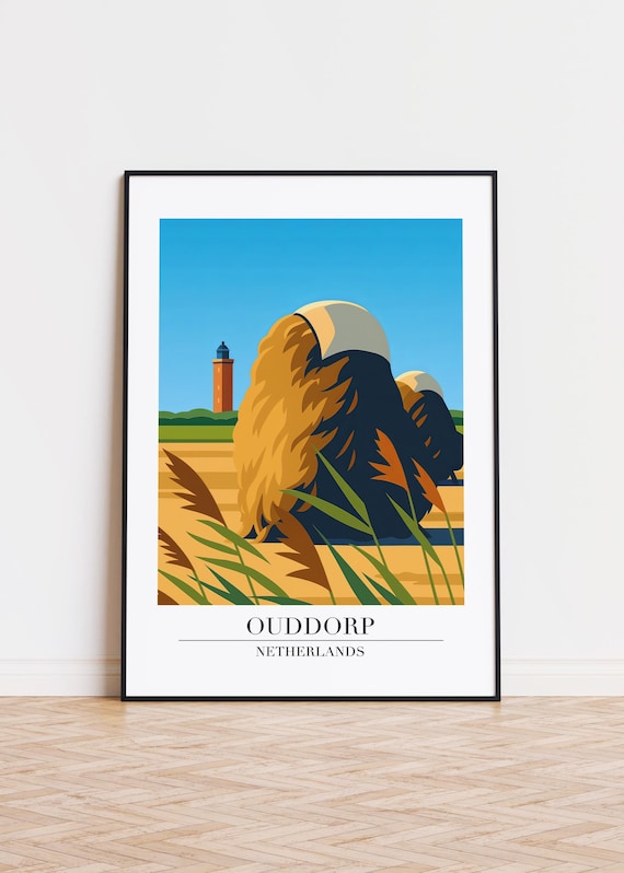 Ouddorp Netherlands Modern Travel Poster