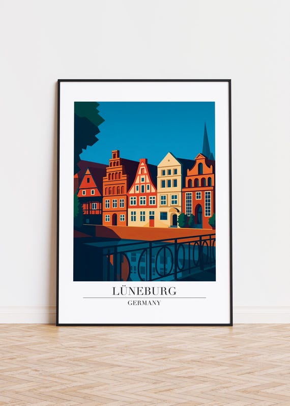 Lneburg Germany Poster City Illustration Art Print