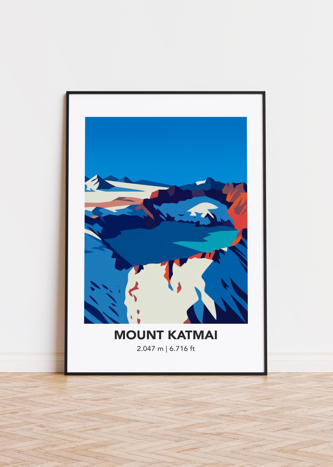 Mount Katmai Minimalist Mountain Art Print