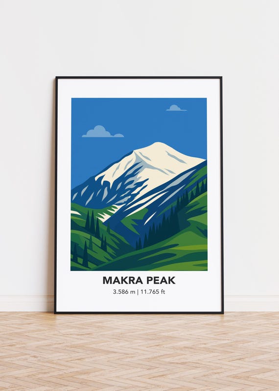 Makra Peak Mountain Art Print Modern Minimalist Illustration