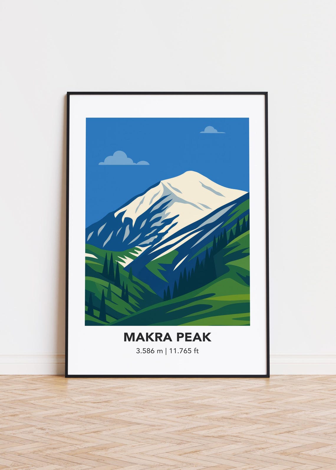 Makra Peak Mountain Art Print Modern Minimalist Illustration