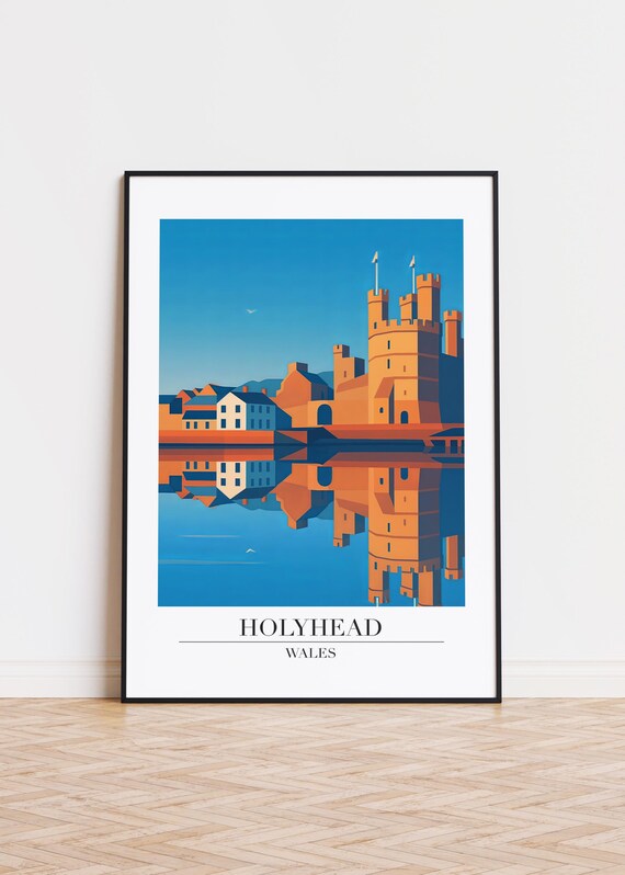 Holyhead Wales Poster Modern City Illustration Art