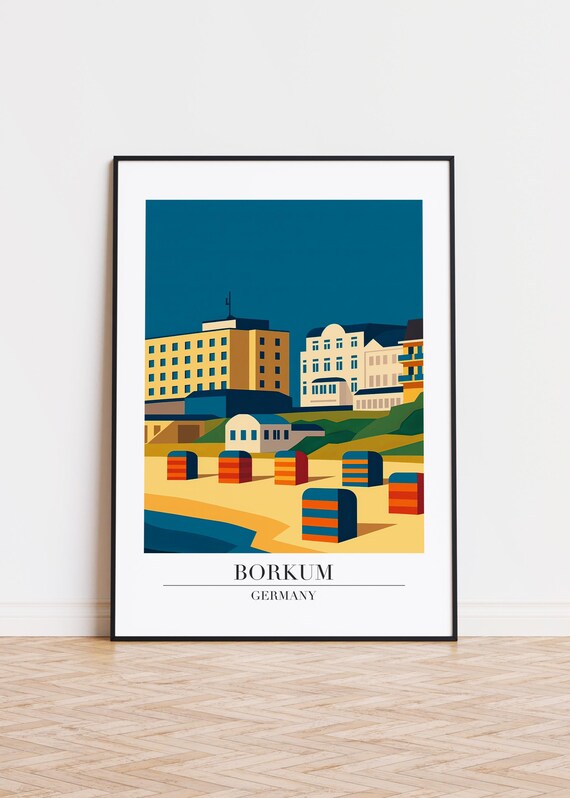 Borkum Germany Poster Modern City Illustration Art