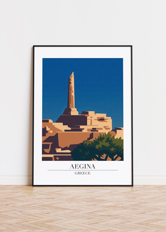 Aegina Greece Modern Travel Poster