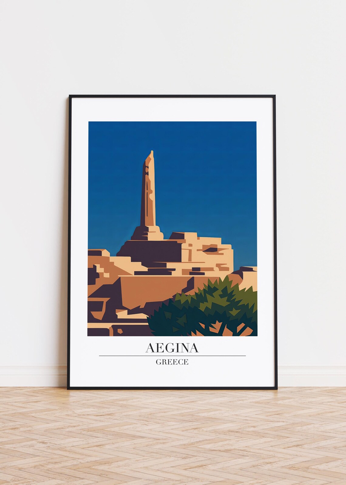 Aegina Greece Modern Travel Poster