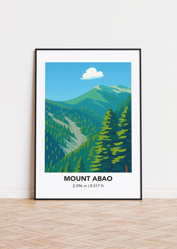 Mount Abao Poster Modern Minimalist Mountain Art Print