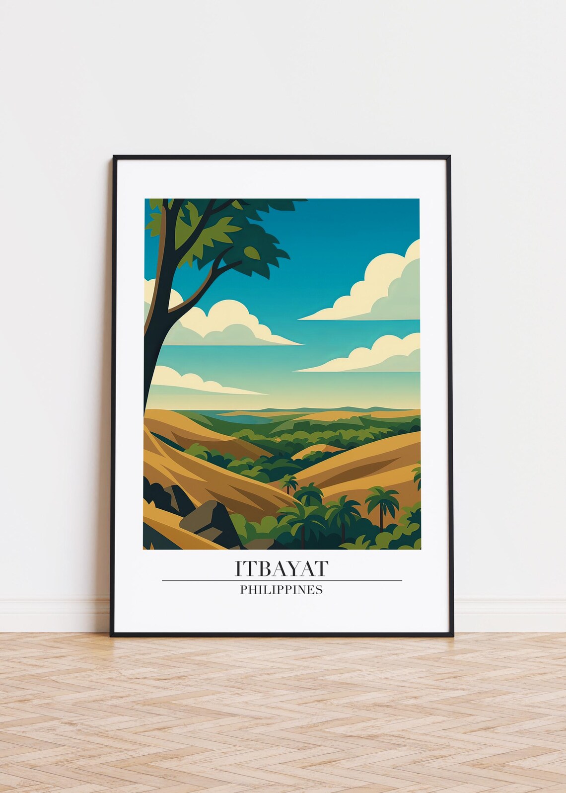 Itbayat Philippines Rolling Green Hills Tropical Valley Minimalist Poster