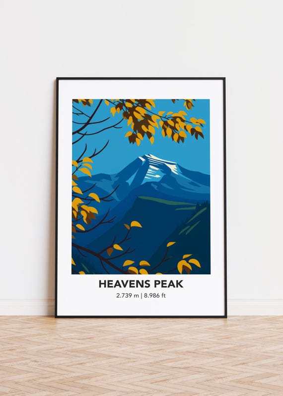 Heavens Peak Mountain Poster Modern Minimalist Art Print