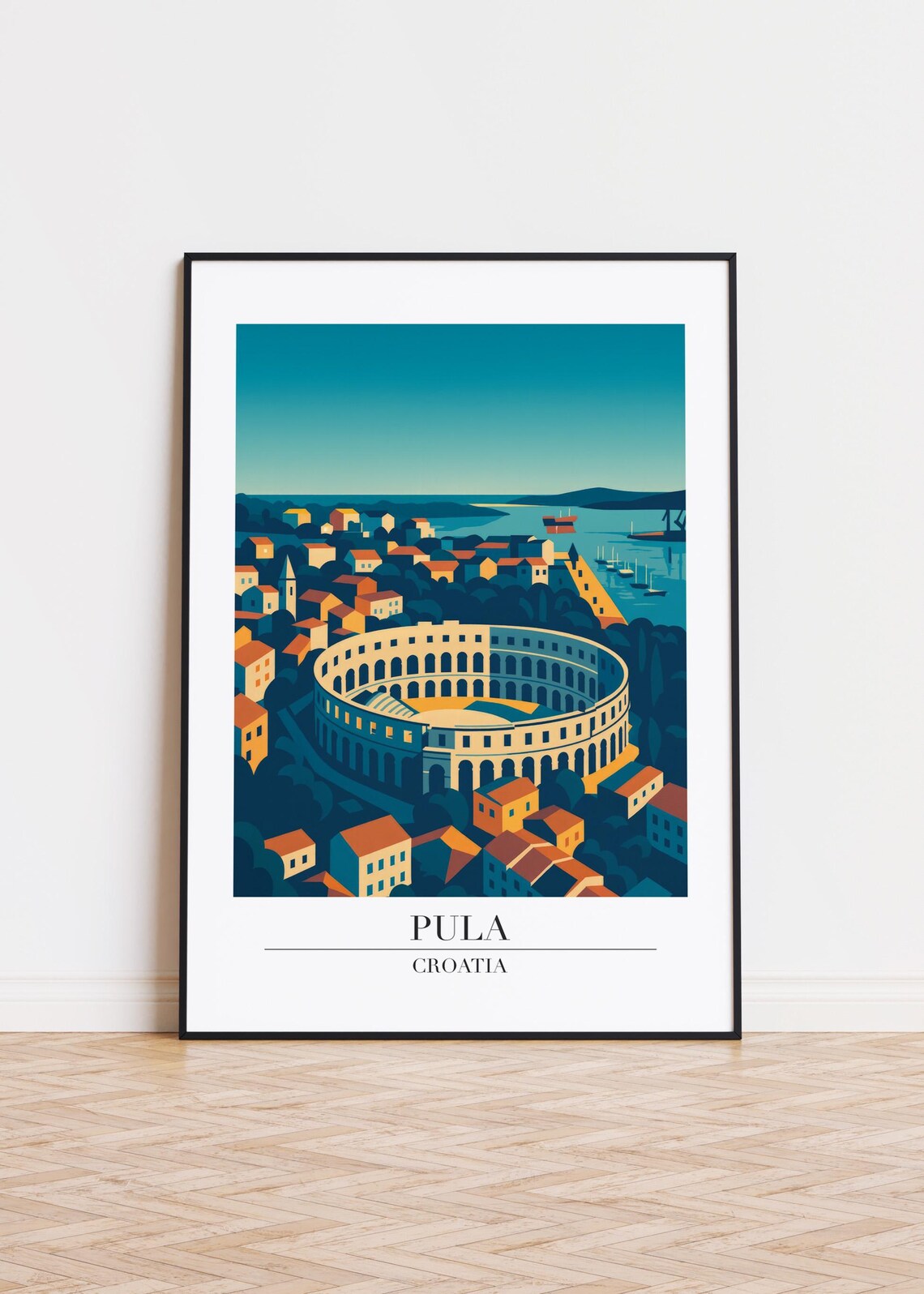 Pula Croatia Modern City Illustration Art Print