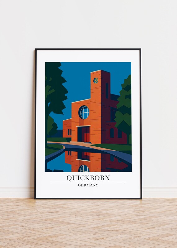 Quickborn Germany Poster Minimalist City Illustration Art