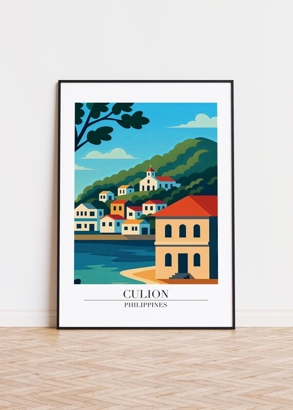 Culion Philippines Poster Modern Travel Illustration Art