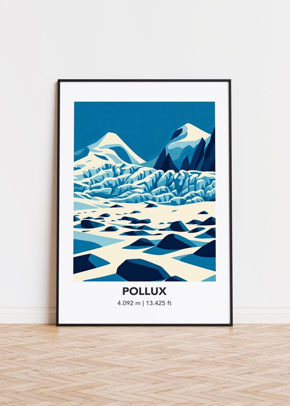 Pollux Mountain Illustration Art Print Modern Cityscape Poster