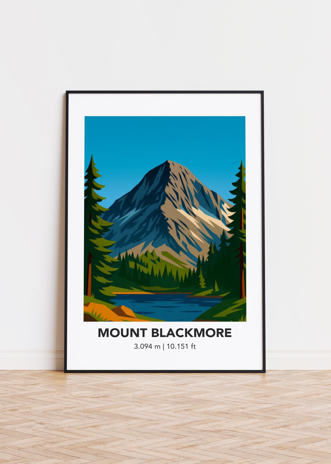 Mount Blackmore Mountain Illustration Poster Print