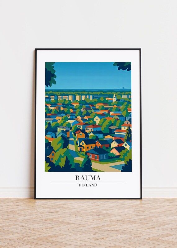 Rauma Finland Poster City Illustration Art Print