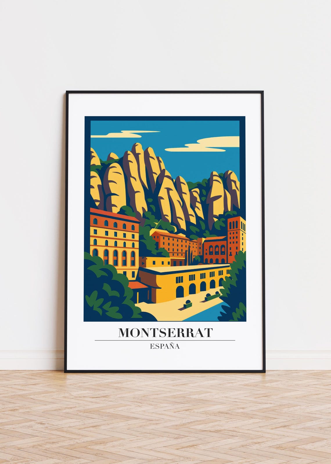 Montserrat Spain Modern Travel Poster