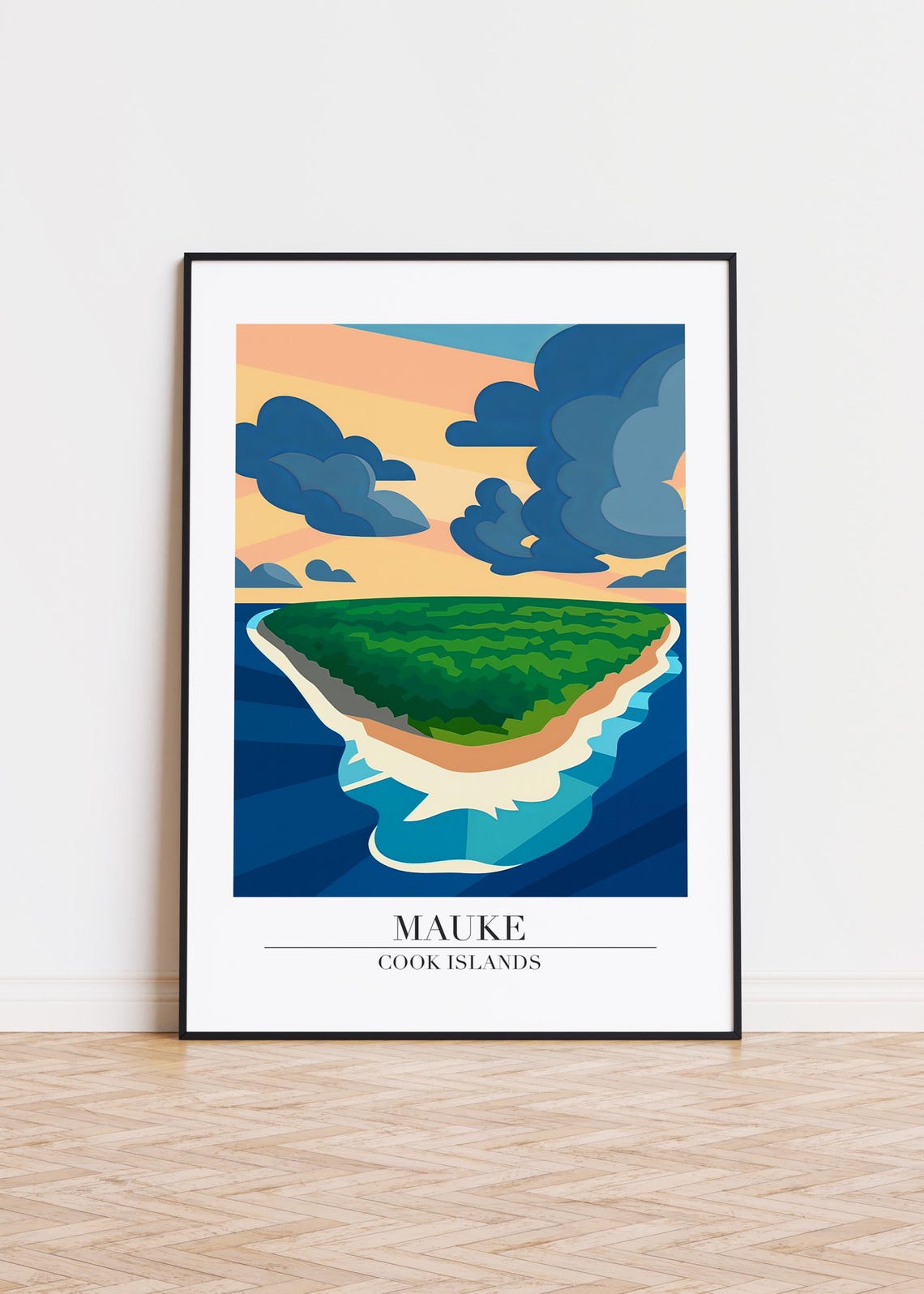 Mauke Island Cook Islands Travel Poster