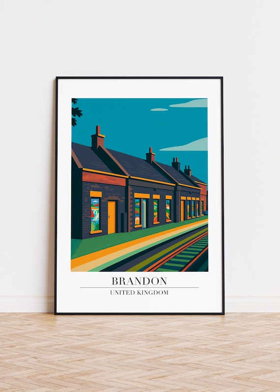 Brandon Uk Poster Cityscape Illustration Art Print