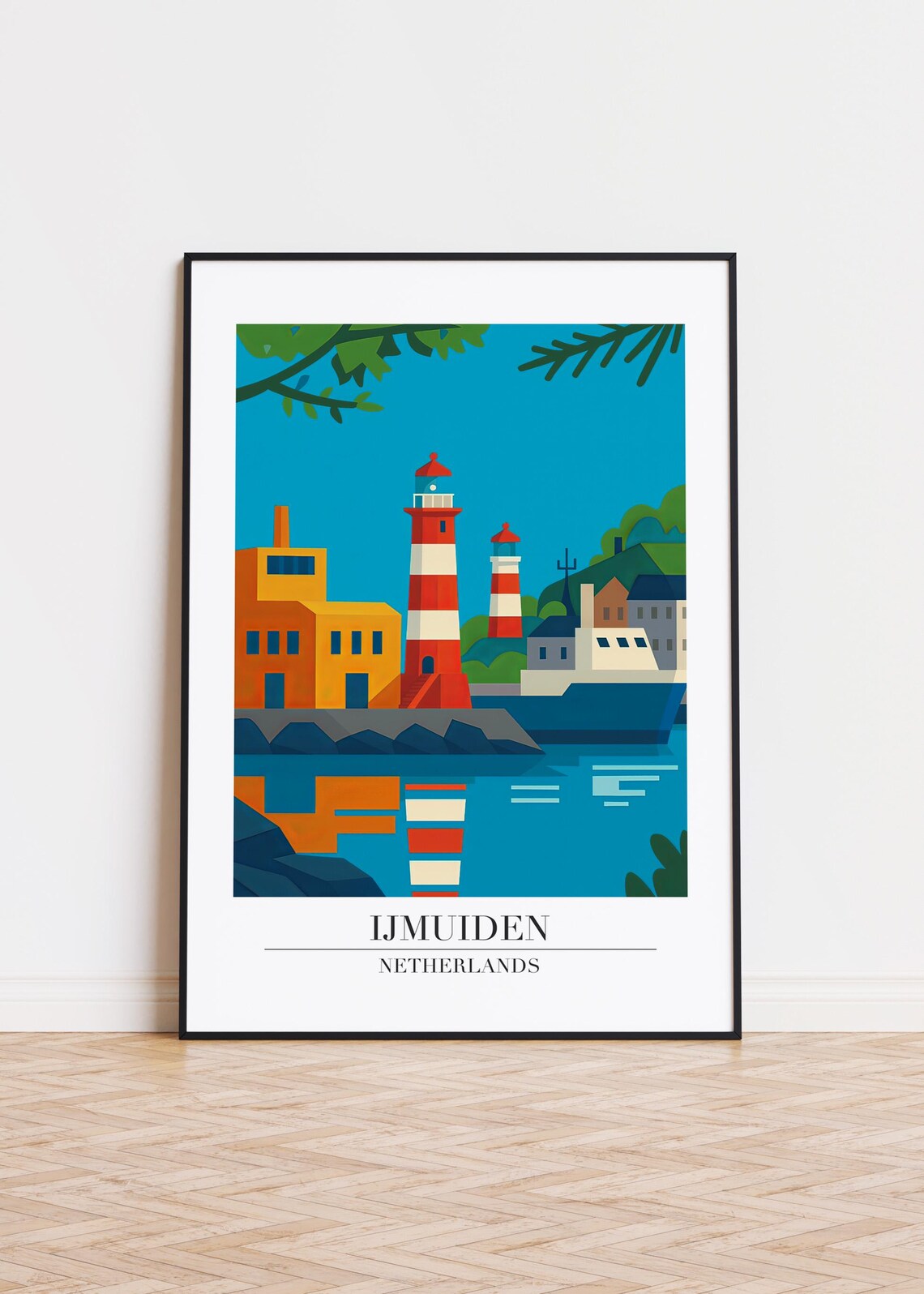 Ijmuiden Netherlands Modern City Poster Print