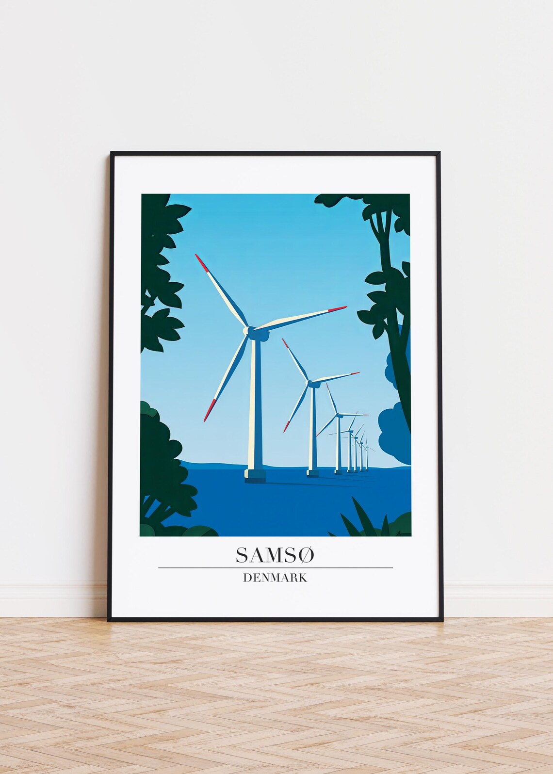 Sams Denmark Poster Minimalist Travel Art Print