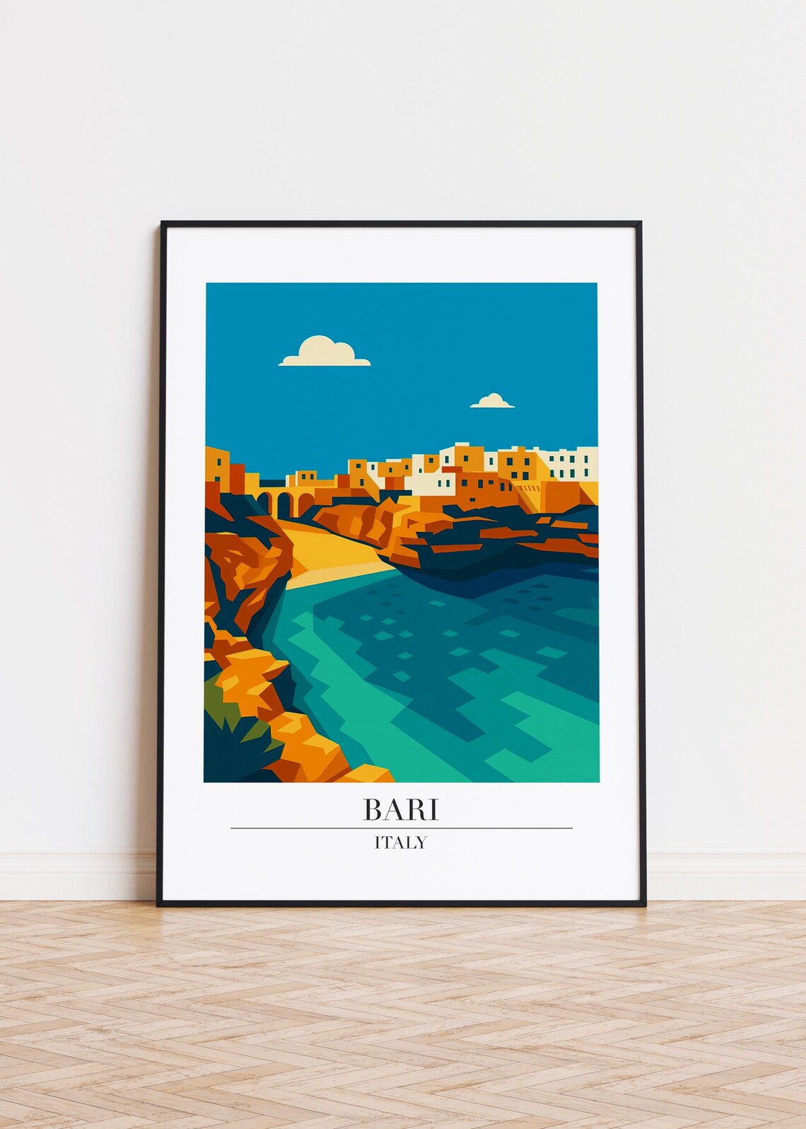 Bari Italy Modern City Illustration Travel Poster