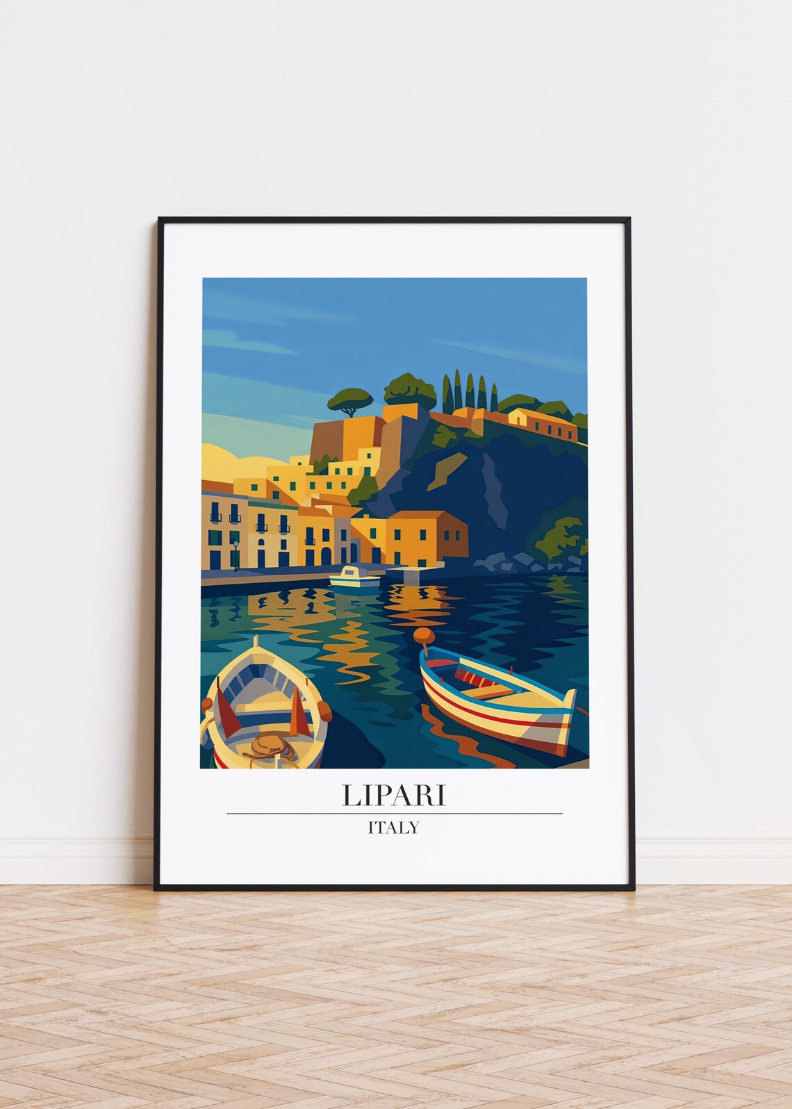Lipari Italy Modern City Illustration Poster