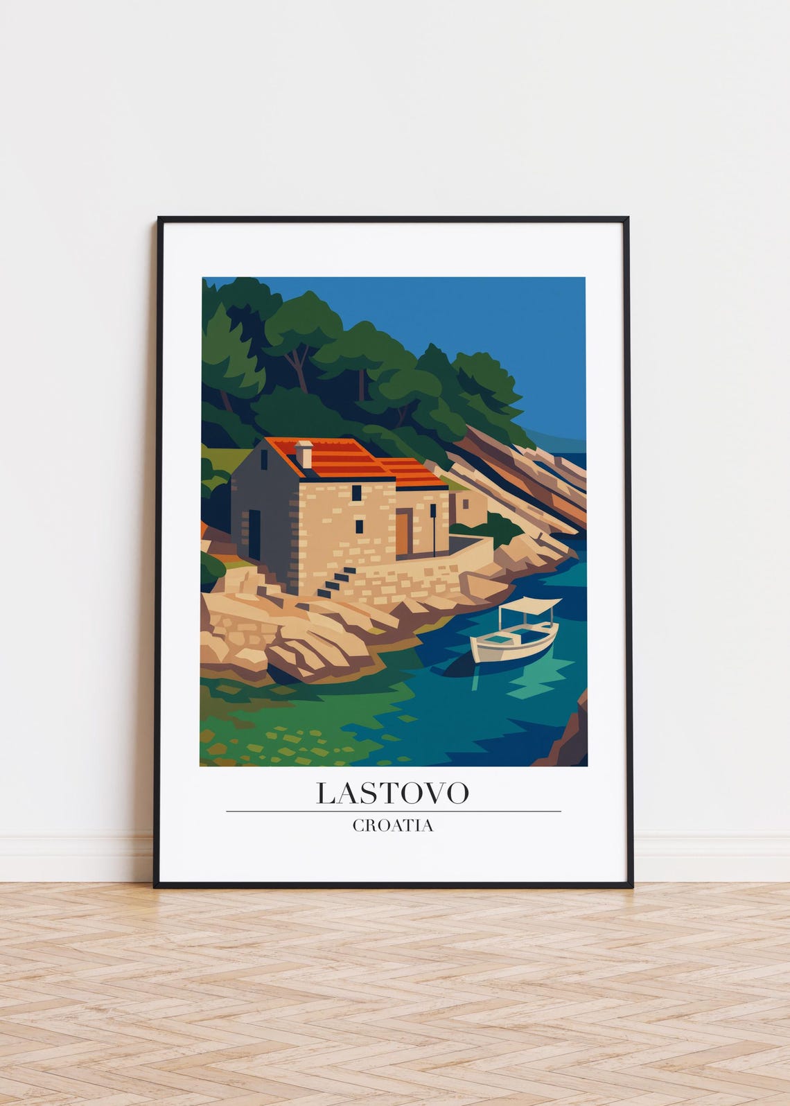 Lastovo Croatia Modern Travel Poster