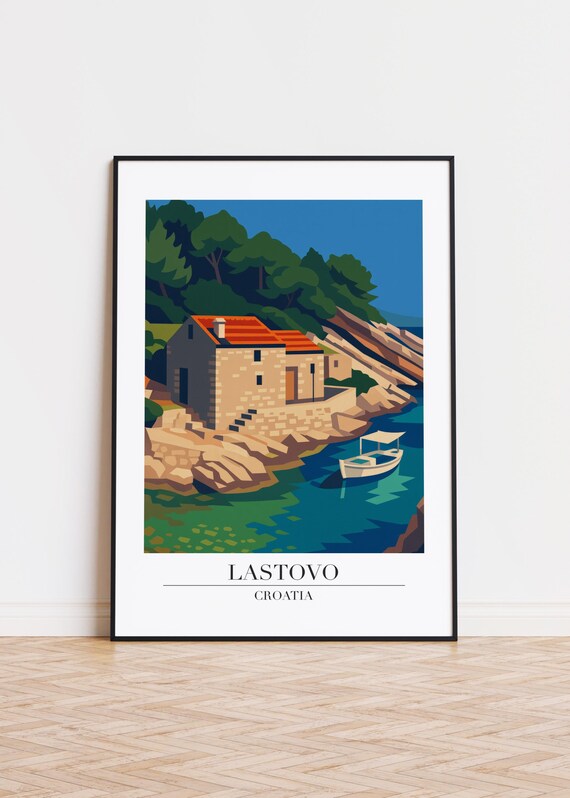 Lastovo Croatia Modern Travel Poster