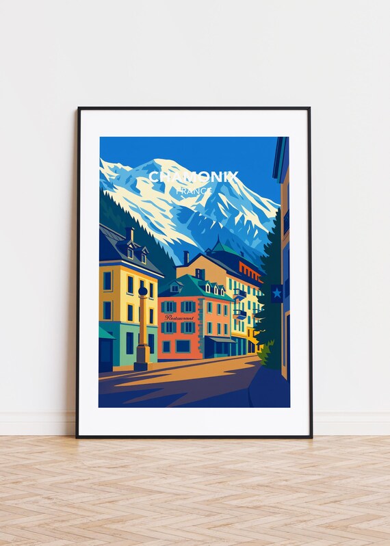 Chamonix France Modern Travel Poster
